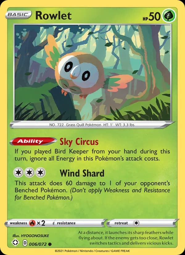 Rowlet 6/72, Shining Fates
