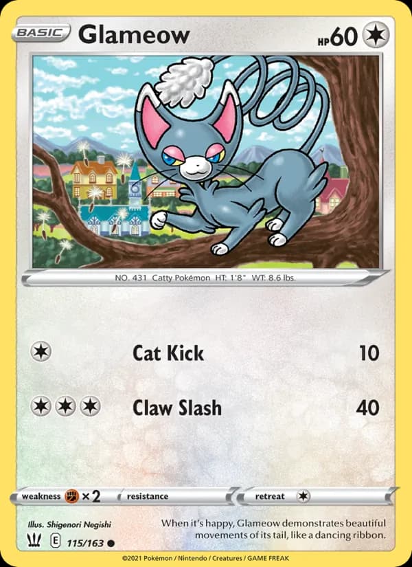 Glameow 115/163, Battle Styles