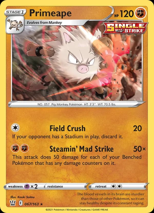 Primeape 67/163, Battle Styles