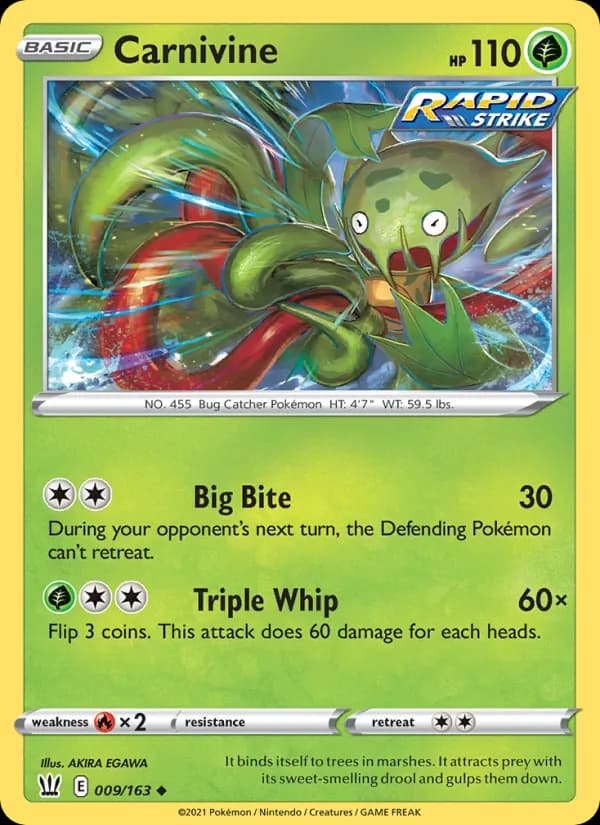 Carnivine 9/163, Battle Styles