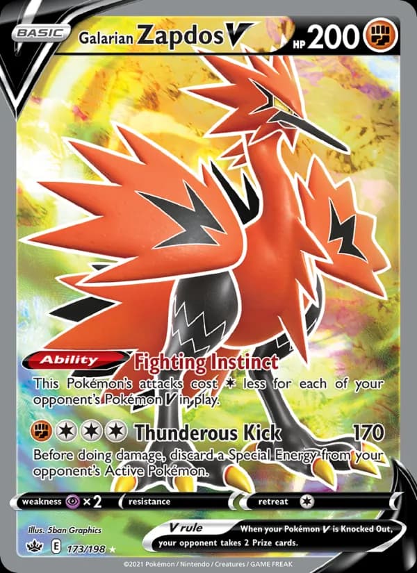 Galarian Zapdos V 173/198, Chilling Reign