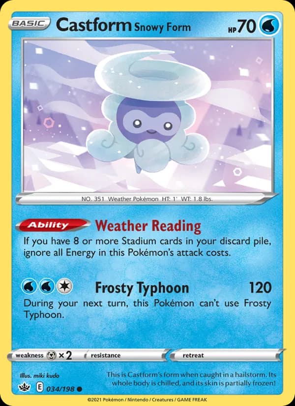 Castform Snowy Form 34/198, Chilling Reign