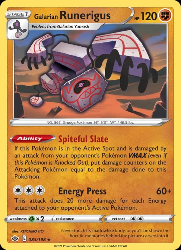 Galarian Runerigus 83/198, Chilling Reign