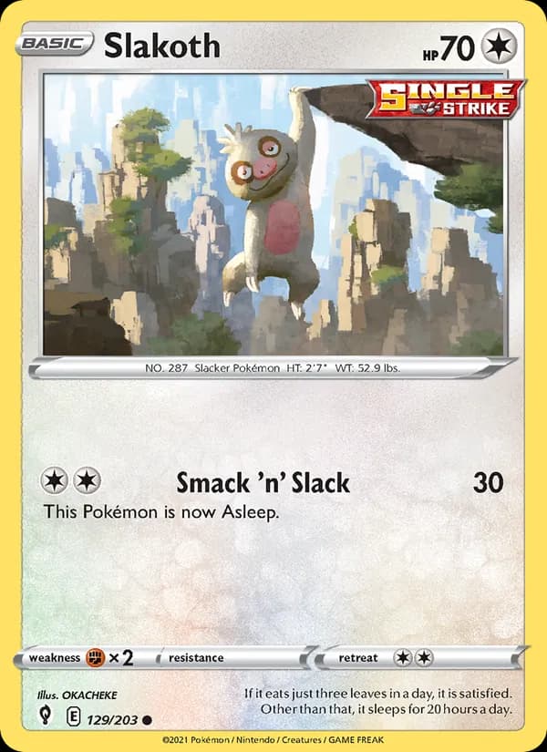 Slakoth 129/203, Evolving Skies