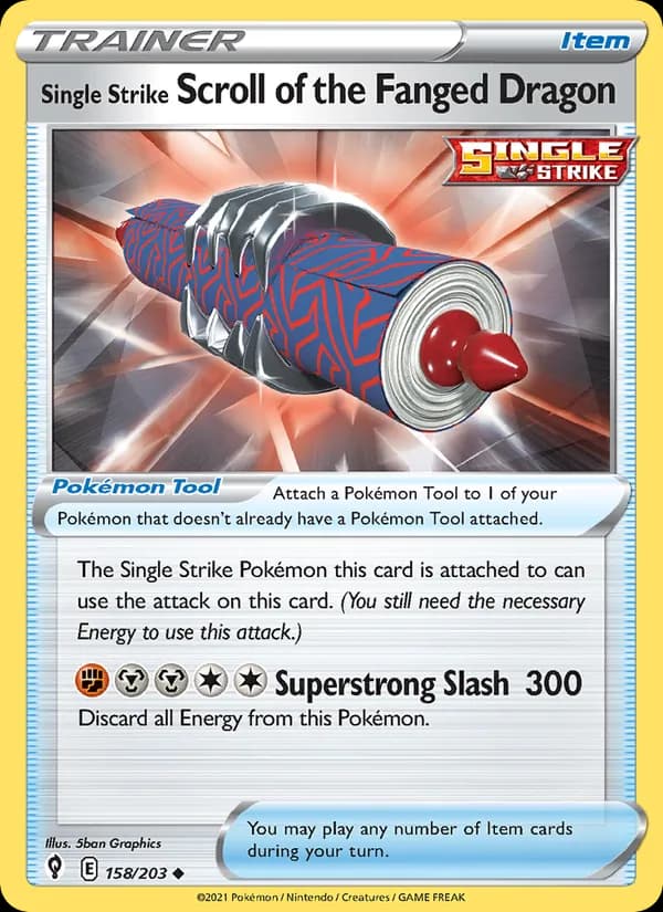 Single Strike Scroll of the Fanged Dragon 158/203, Evolving Skies