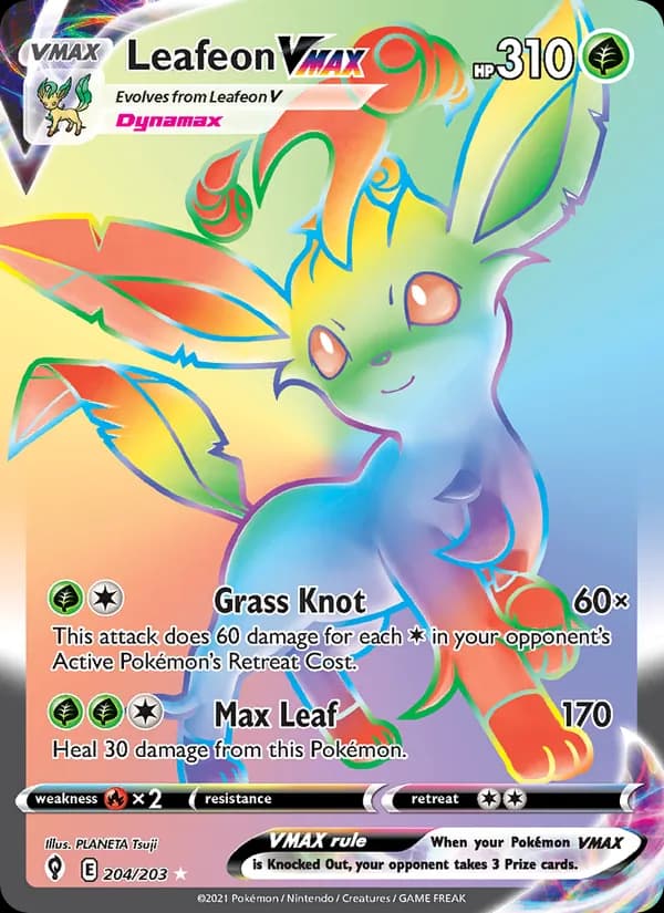 Leafeon VMAX 204/203, Evolving Skies