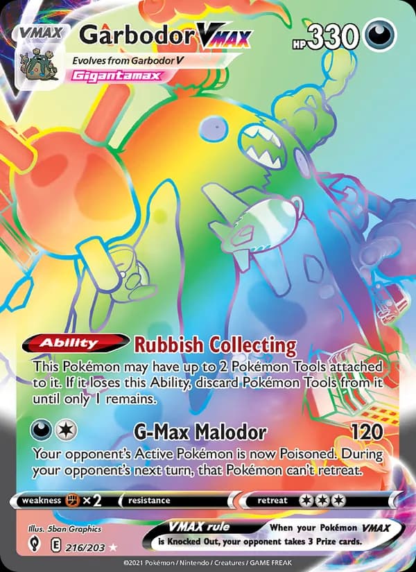 Garbodor VMAX 216/203, Evolving Skies