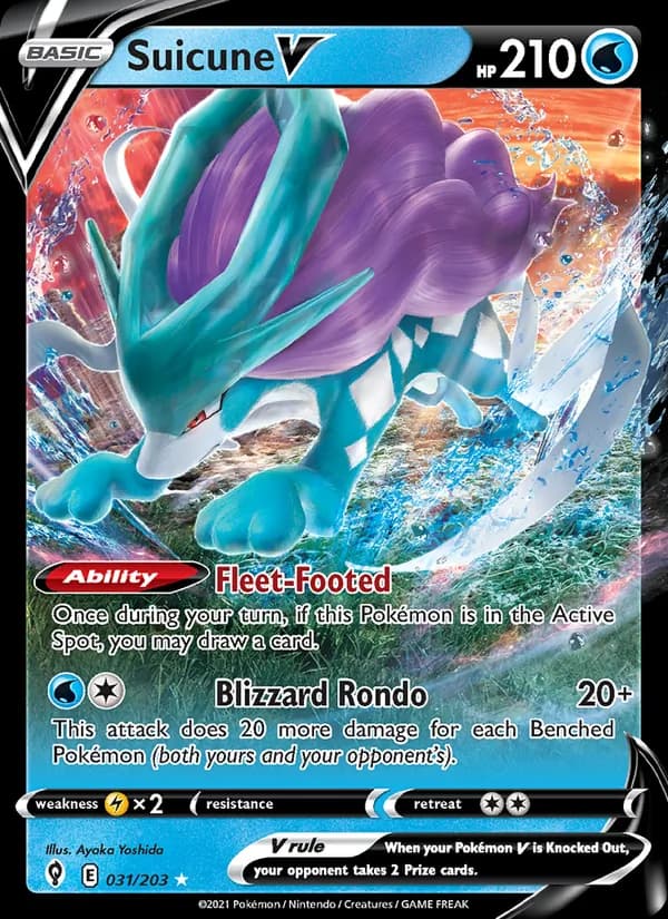 Suicune V 31/203, Evolving Skies