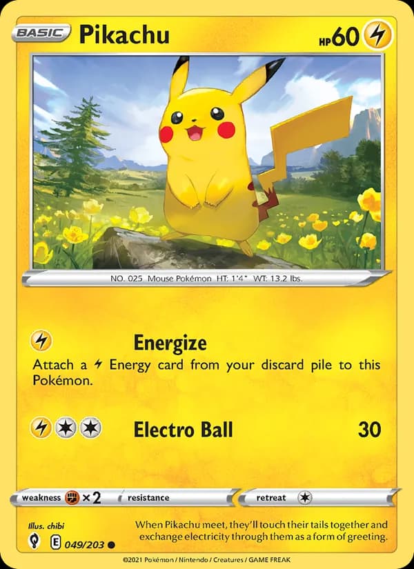Pikachu 49/203, Evolving Skies