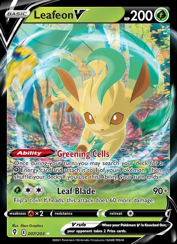 Leafeon V 7/203, Evolving Skies