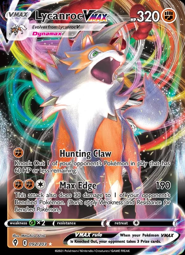 Lycanroc VMAX 92/203, Evolving Skies