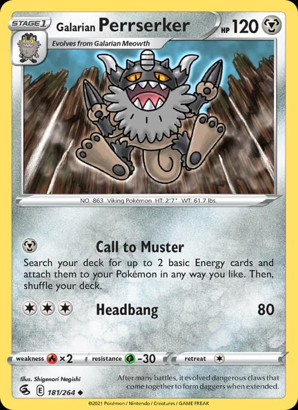 Galarian Perrserker 181/264, Fusion Strike