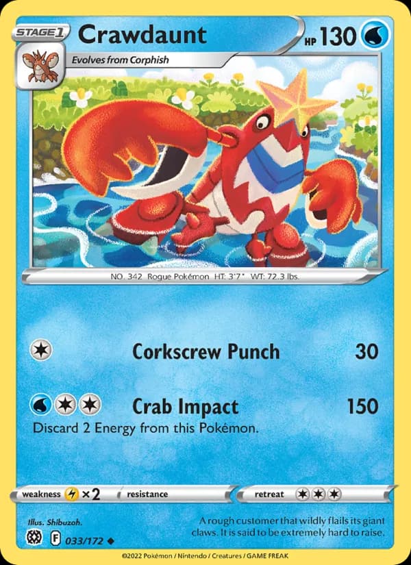 Crawdaunt 033/172, Brilliant Stars