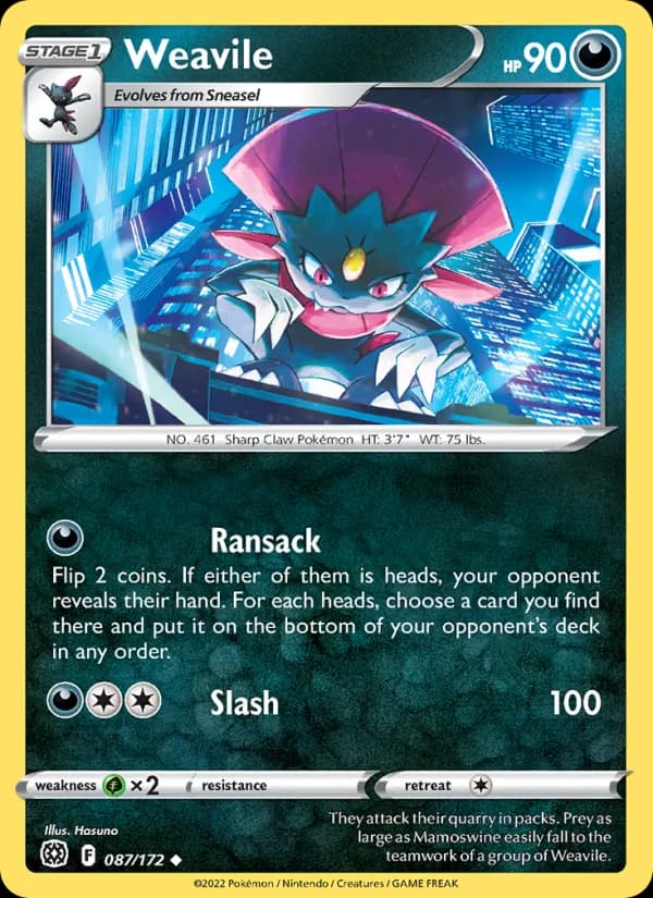Weavile 087/172, Brilliant Stars