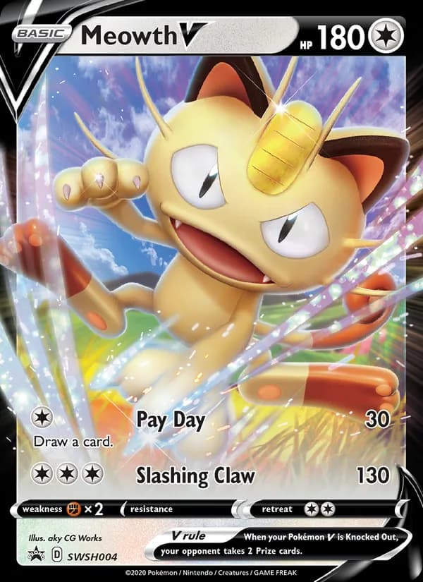 Meowth V SWSH004/307, SWSH Black Star Promos