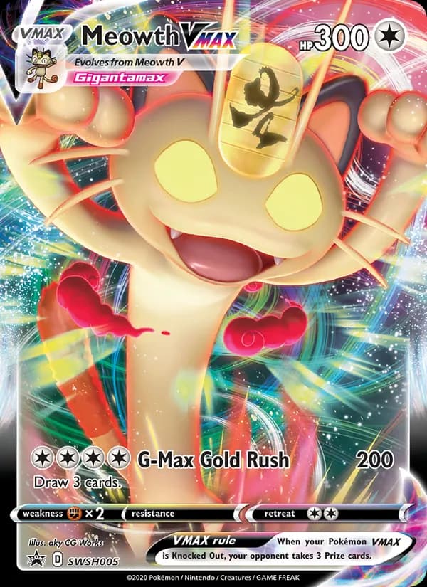 Meowth VMAX SWSH005/307, SWSH Black Star Promos