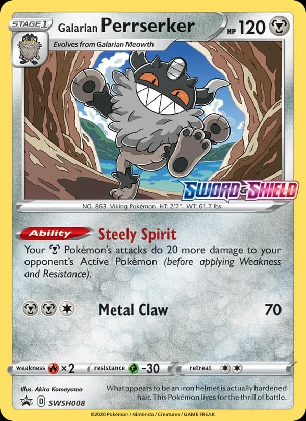 Galarian Perrserker SWSH008/307, SWSH Black Star Promos