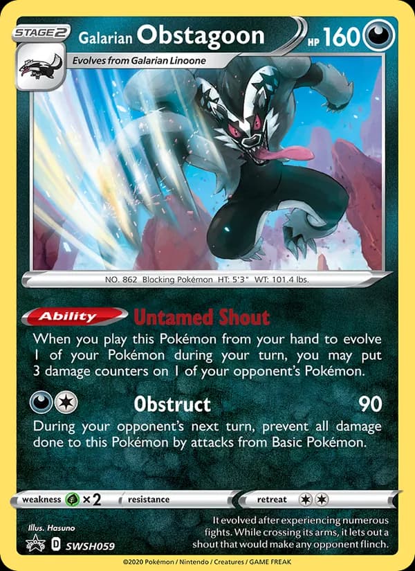 Galarian Obstagoon SWSH059/307, SWSH Black Star Promos