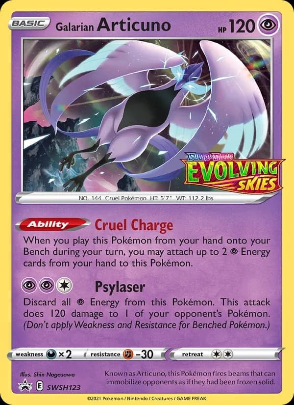 Galarian Articuno SWSH123/307, SWSH Black Star Promos