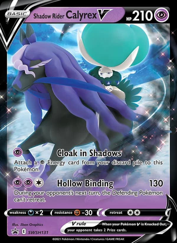 Shadow Rider Calyrex V SWSH131/307, SWSH Black Star Promos