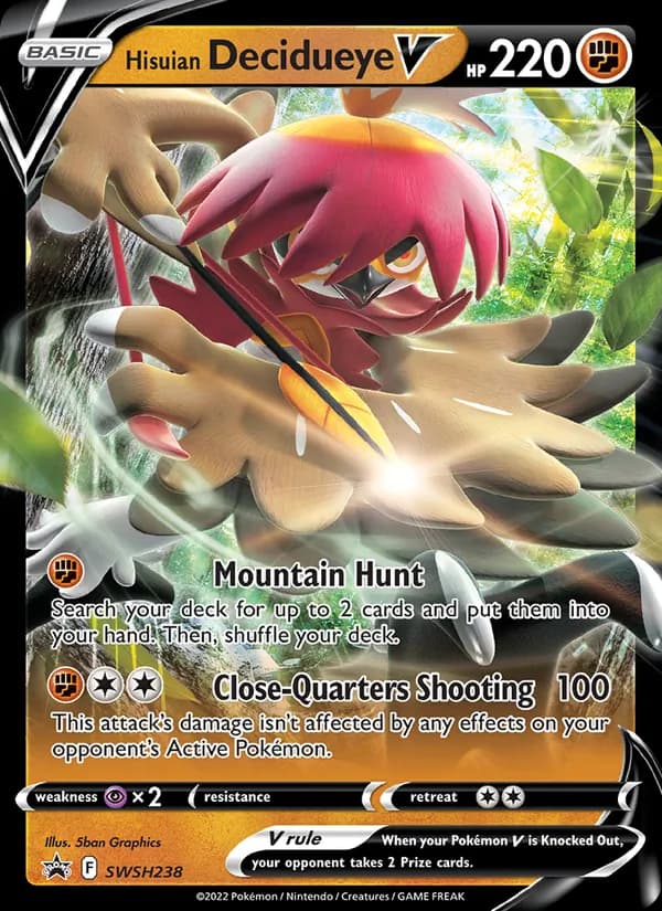 Hisuian Decidueye V SWSH238/307, SWSH Black Star Promos
