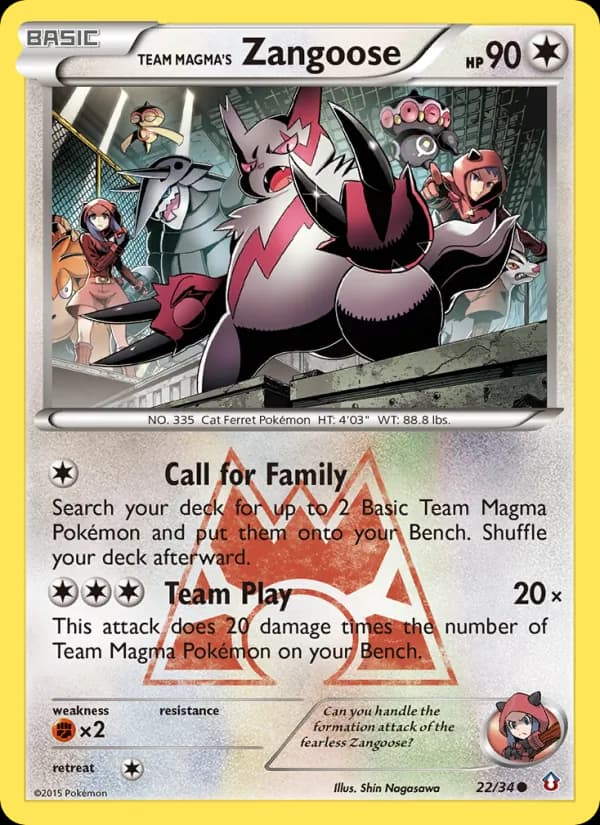 Team Magma's Zangoose 22/34, Double Crisis
