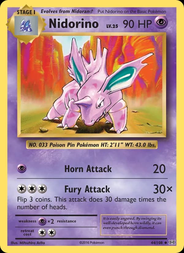 Nidorino 44/108, Evolutions