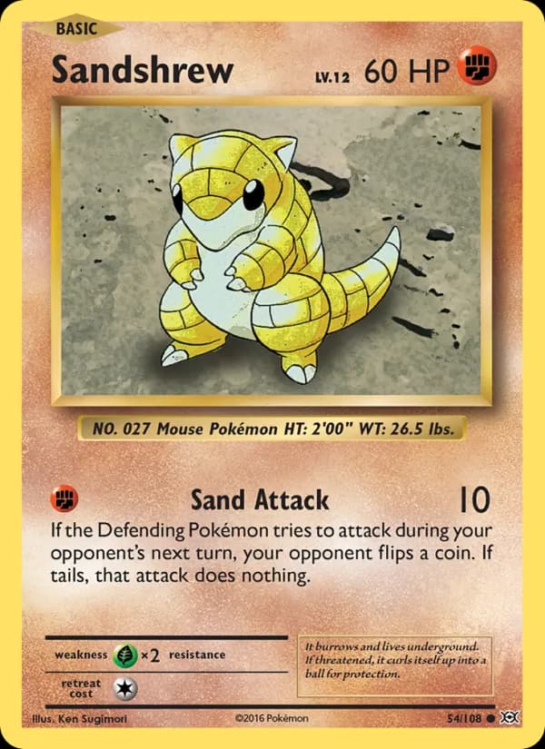 Sandshrew 54/108, Evolutions