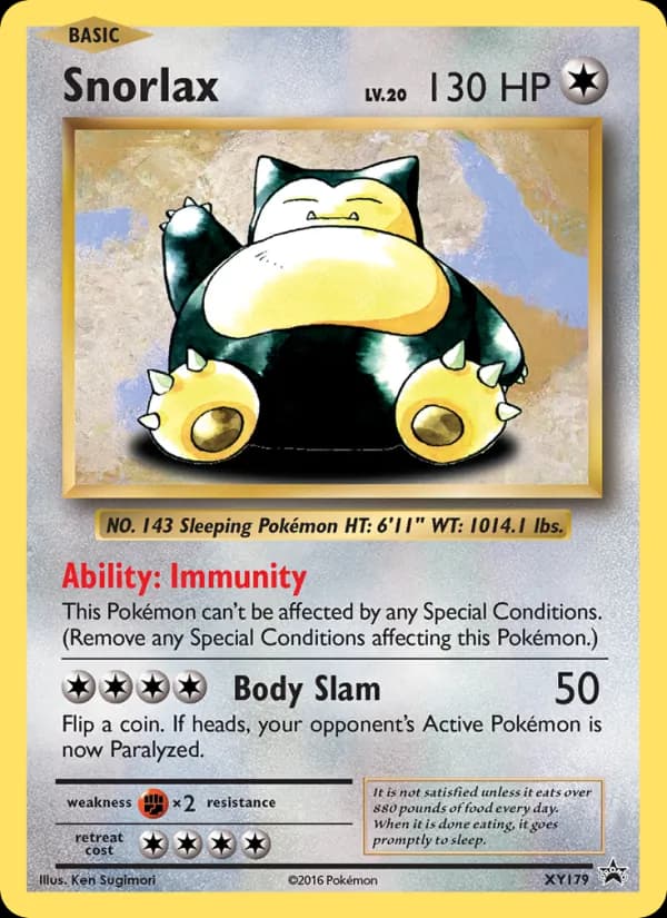 Snorlax XY179/211, XY Black Star Promos