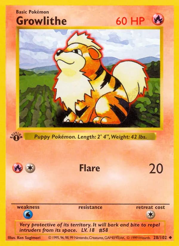 Growlithe 28/102, Base Set