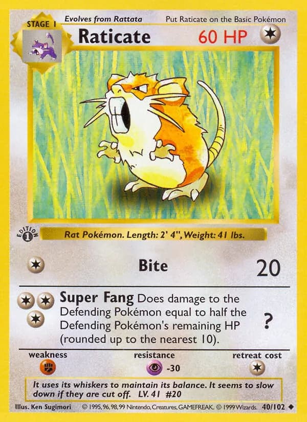 Raticate 40/102, Base Set