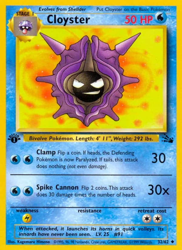 Cloyster 32/62, Fossil