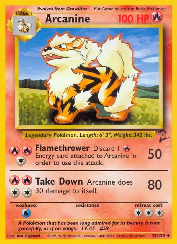 Arcanine 33/130, Base Set 2