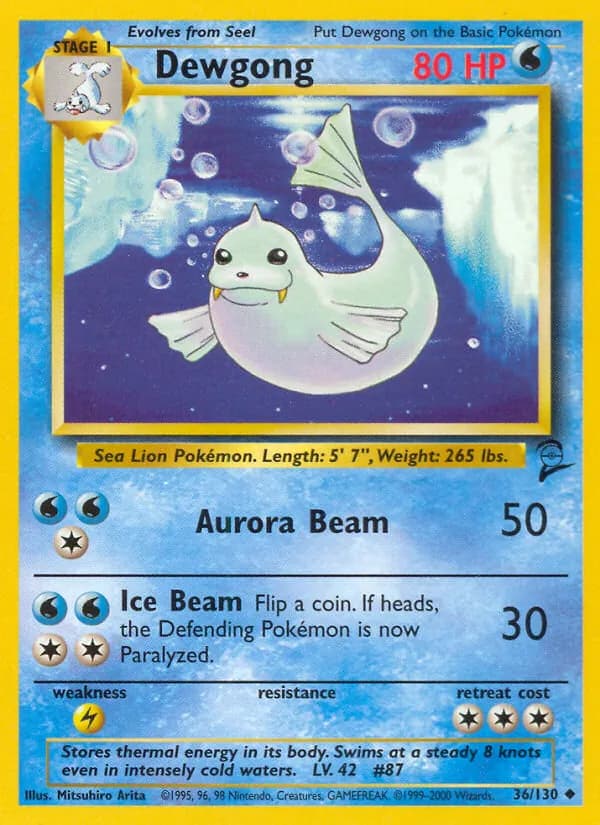 Dewgong 36/130, Base Set 2