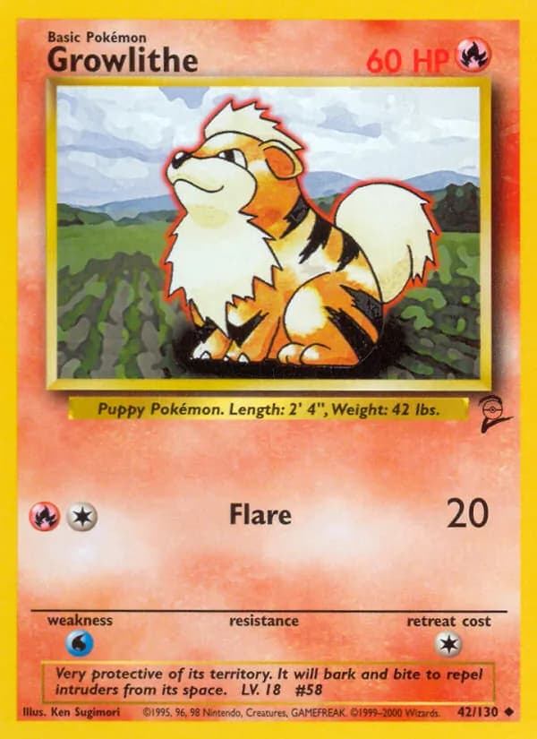Growlithe 42/130, Base Set 2