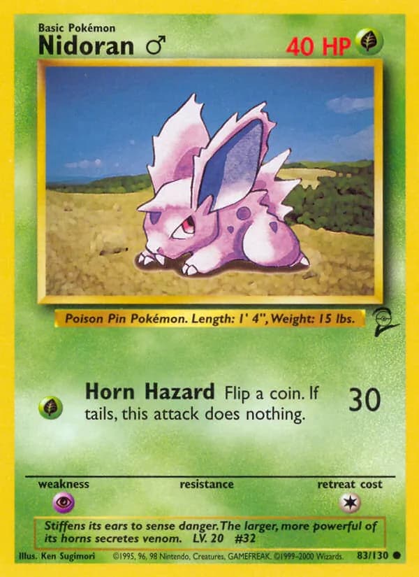Nidoran♂ 83/130, Base Set 2