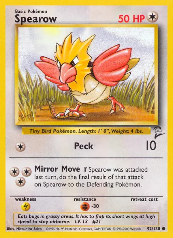 Spearow 92/130, Base Set 2