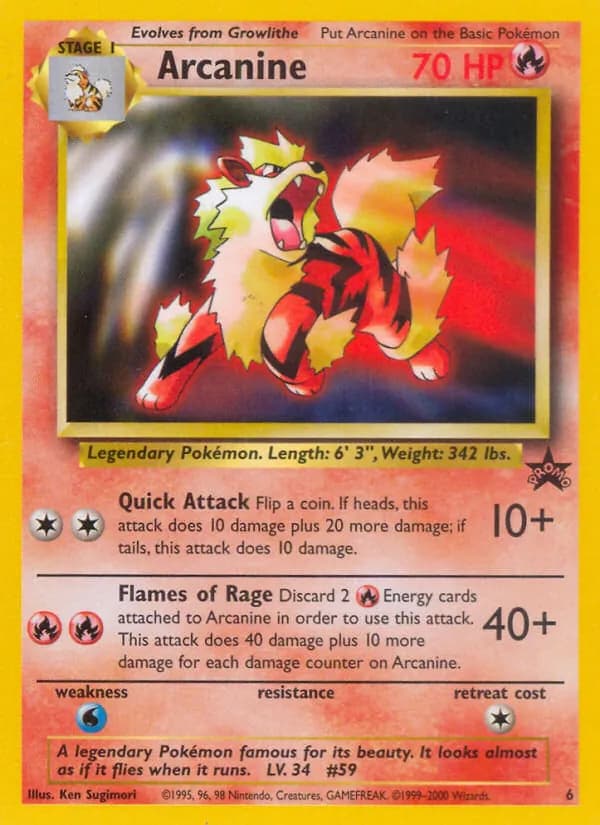 Arcanine 6/53, Wizards Black Star Promos