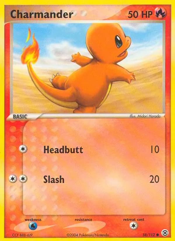 Charmander 58/112, FireRed & LeafGreen
