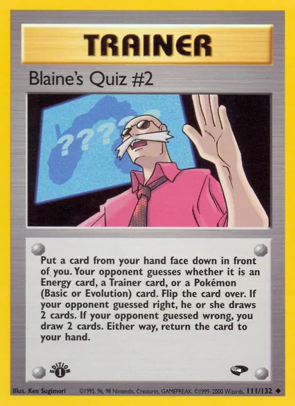 Blaine's Quiz #2 111/132, Gym Challenge