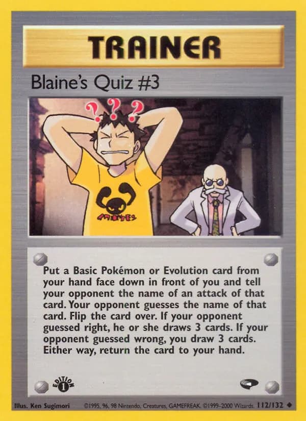 Blaine's Quiz #3 112/132, Gym Challenge