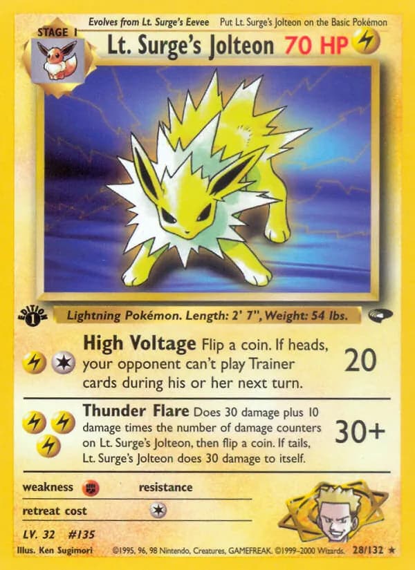 Lt. Surge's Jolteon 28/132, Gym Challenge
