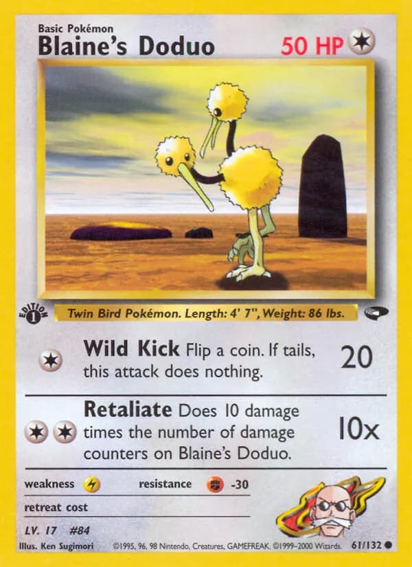 Blaine's Doduo 61/132, Gym Challenge