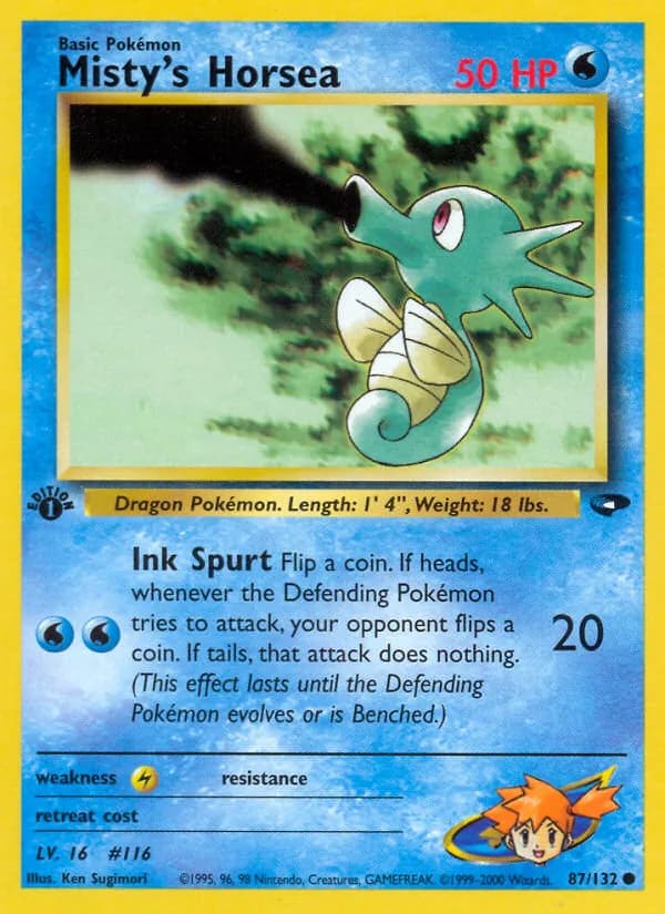 Misty's Horsea 87/132, Gym Challenge