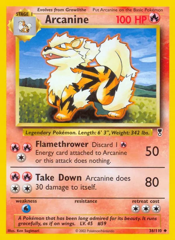 Arcanine 36/110, Legendary Collection