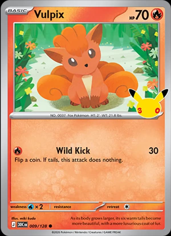 Vulpix 009/128, 30th Celebration