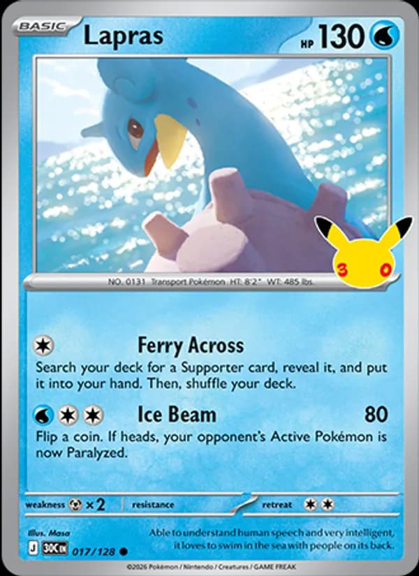 Lapras 017/128, 30th Celebration