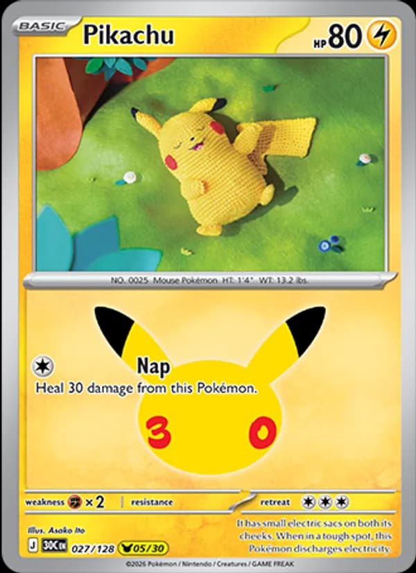 Pikachu 027/128, 30th Celebration