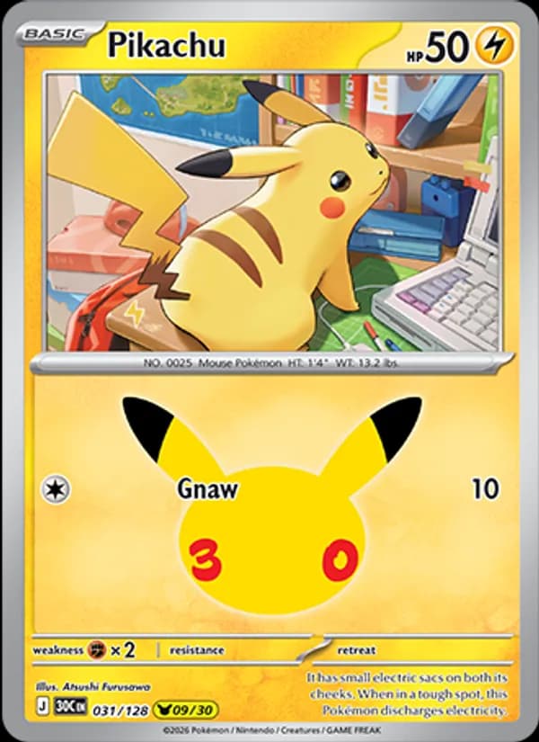 Pikachu 031/128, 30th Celebration