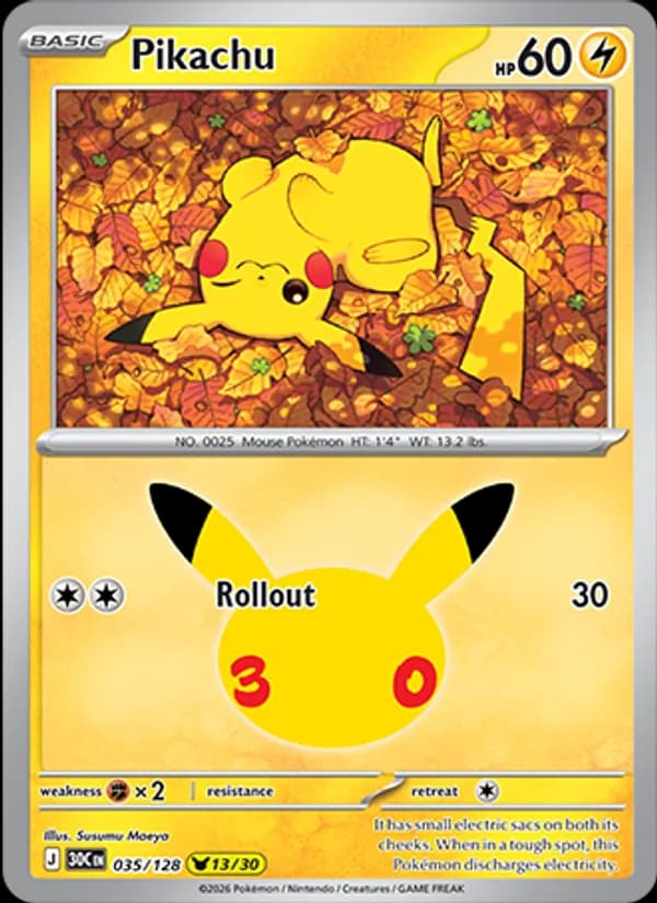 Pikachu 035/128, 30th Celebration